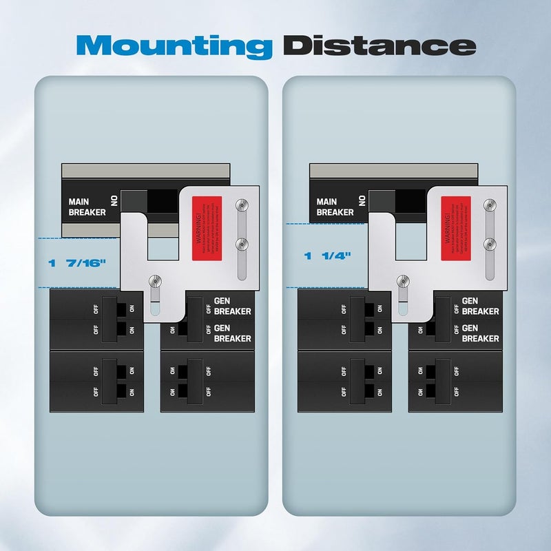 Malictele Generator Interlock Kit, Compatible with Eaton Cutler Hammer BR Series 150 or 200 amp Panels1 1/4-1 7/16 inches Spacing Between Main and Generator Breakers Professional Interlock Kit - Image 2
